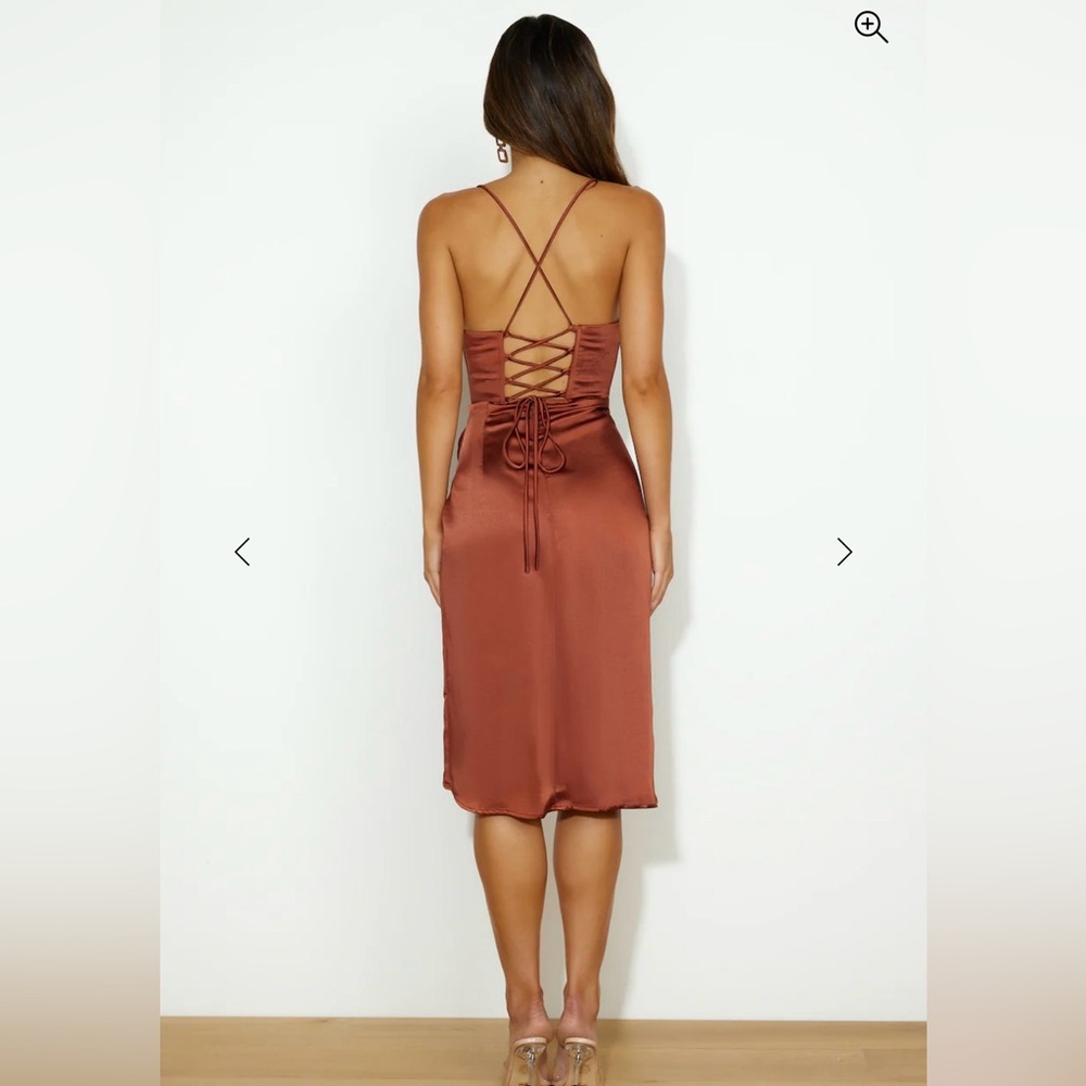 Hello Molly “My Fierce Love” satin midi dress - Picture 6 of 8